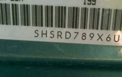 VIN prefix SHSRD789X6U4