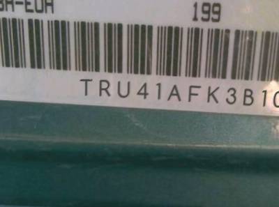 VIN prefix TRU41AFK3B10