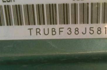 VIN prefix TRUBF38J5810