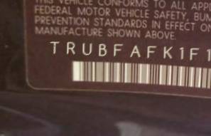 VIN prefix TRUBFAFK1F10