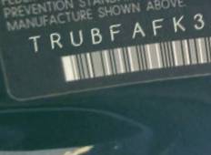 VIN prefix TRUBFAFK3A10