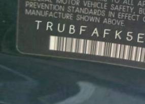 VIN prefix TRUBFAFK5E10