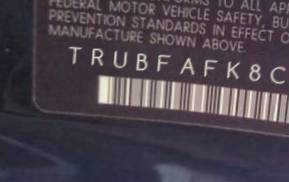 VIN prefix TRUBFAFK8C10
