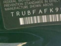VIN prefix TRUBFAFK9B10