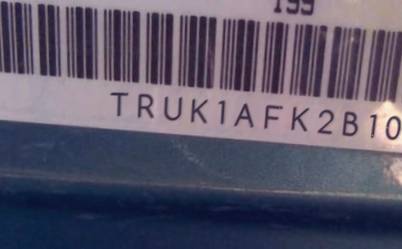 VIN prefix TRUK1AFK2B10