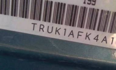 VIN prefix TRUK1AFK4A10
