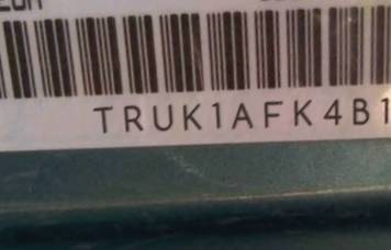 VIN prefix TRUK1AFK4B10