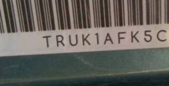 VIN prefix TRUK1AFK5C10