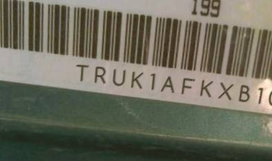VIN prefix TRUK1AFKXB10