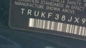 VIN prefix TRUKF38JX910