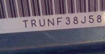 VIN prefix TRUNF38J5810