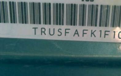VIN prefix TRUSFAFK1F10