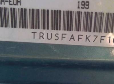 VIN prefix TRUSFAFK7F10