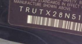 VIN prefix TRUTX28N5110