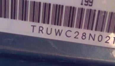 VIN prefix TRUWC28N0210
