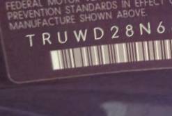 VIN prefix TRUWD28N6610