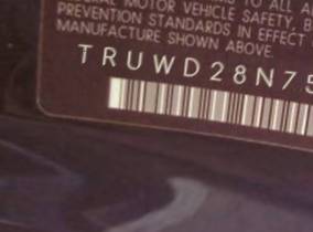 VIN prefix TRUWD28N7510