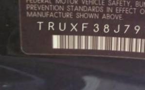 VIN prefix TRUXF38J7910