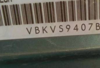 VIN prefix VBKVS9407BM9