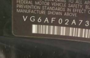 VIN prefix VG6AF02A73B2