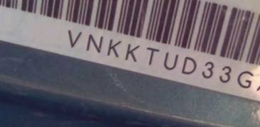 VIN prefix VNKKTUD33GA0