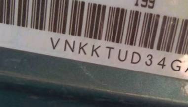 VIN prefix VNKKTUD34GA0