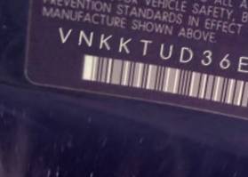 VIN prefix VNKKTUD36EA0
