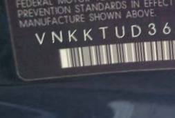 VIN prefix VNKKTUD36FA0