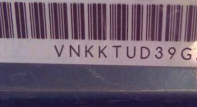 VIN prefix VNKKTUD39GA0