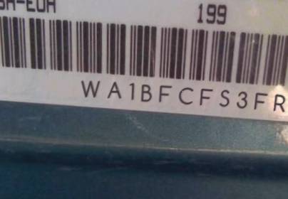 VIN prefix WA1BFCFS3FR0