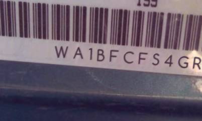 VIN prefix WA1BFCFS4GR0