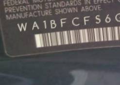 VIN prefix WA1BFCFS6GR0