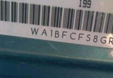 VIN prefix WA1BFCFS8GR0