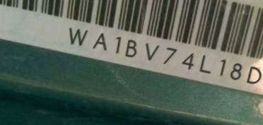 VIN prefix WA1BV74L18D0
