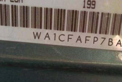 VIN prefix WA1CFAFP7BA0