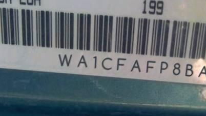 VIN prefix WA1CFAFP8BA0