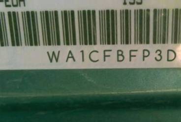 VIN prefix WA1CFBFP3DA0