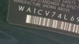 VIN prefix WA1CV74L69D0