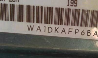 VIN prefix WA1DKAFP6BA0
