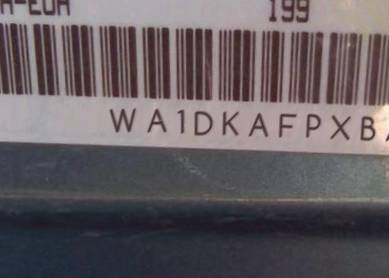 VIN prefix WA1DKAFPXBA1