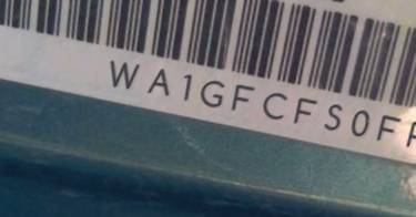 VIN prefix WA1GFCFS0FR0