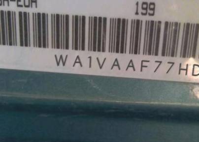 VIN prefix WA1VAAF77HD0