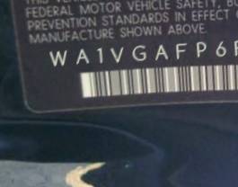 VIN prefix WA1VGAFP6FA0