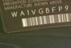 VIN prefix WA1VGBFP9FA0