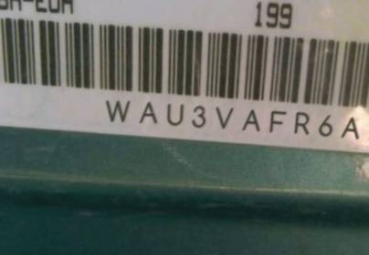 VIN prefix WAU3VAFR6AA0