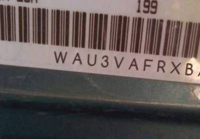 VIN prefix WAU3VAFRXBA0