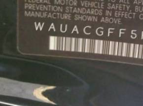 VIN prefix WAUACGFF5F11