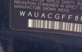 VIN prefix WAUACGFF8F10