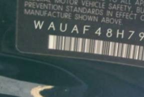 VIN prefix WAUAF48H79K0