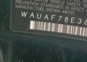 VIN prefix WAUAF78E36A2